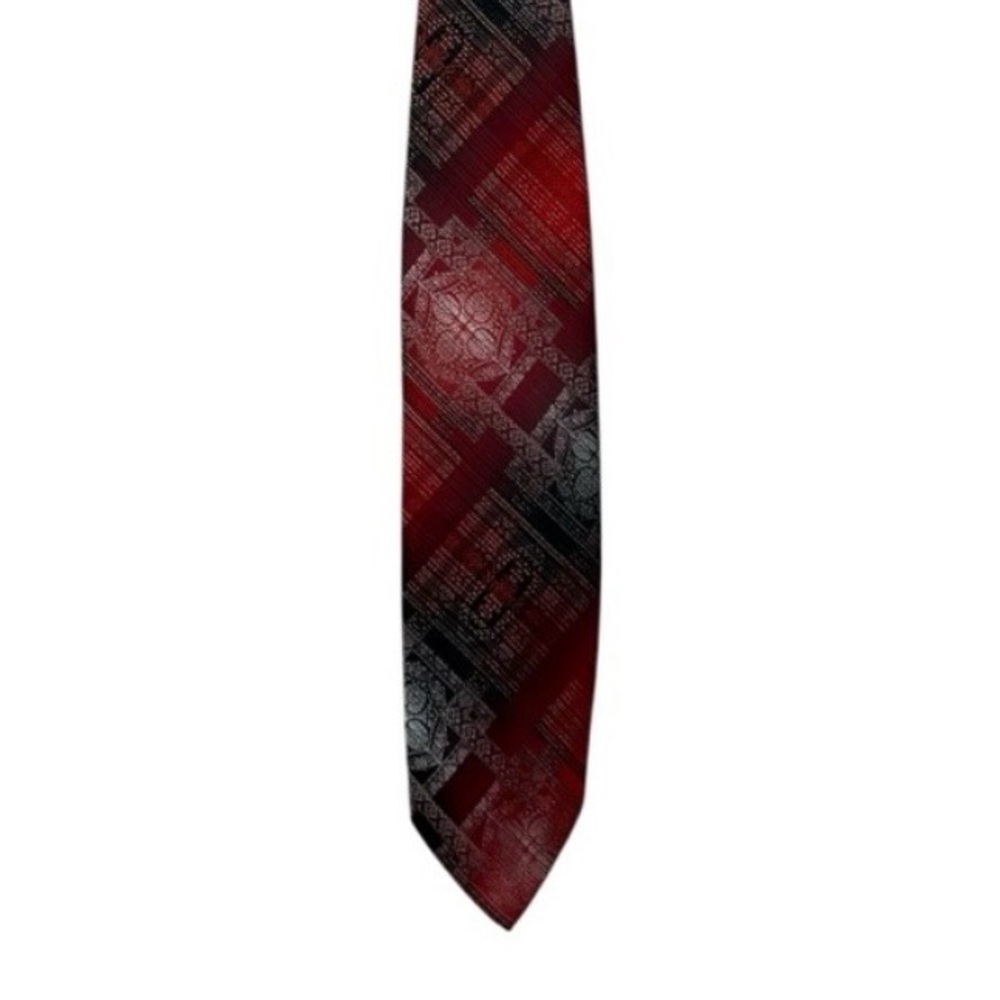 Vintage Beau Brummell Red With Black And White Neck TIe